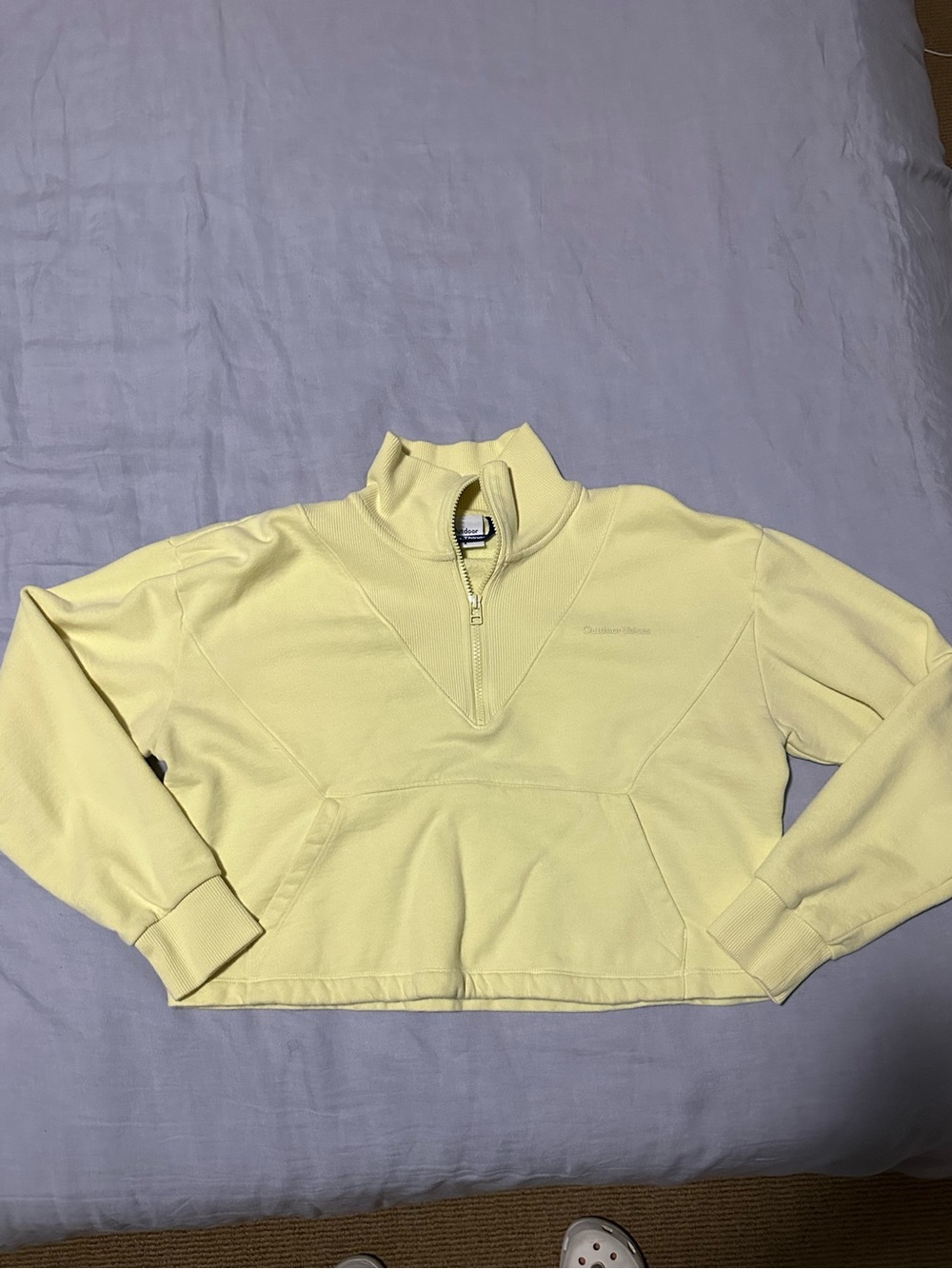 Outdoor Voices Yellow Cropped 1/4 Zip - Size Medium